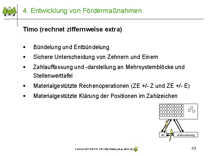 4. Entwicklung von Fördermaßnahmen Timo (rechnet ziffernweise extra) § Bündelung und Entbündelung § Sichere