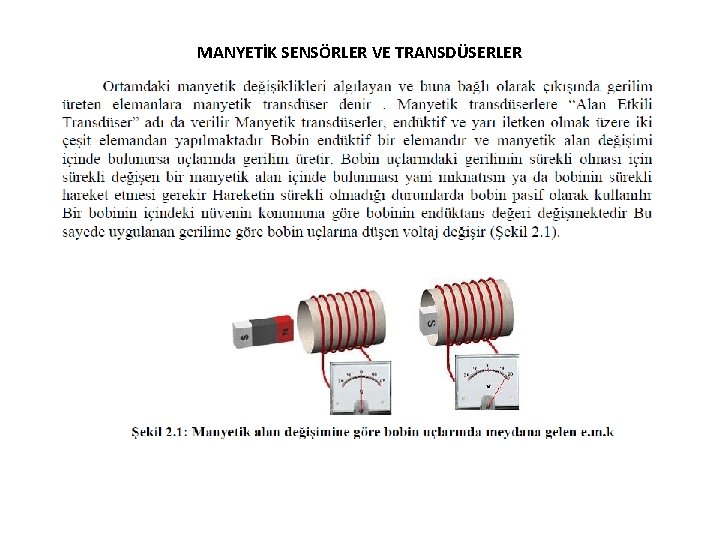 MANYETİK SENSÖRLER VE TRANSDÜSERLER MANYETİK SENSÖRLER VE TRANSDÜSERLER