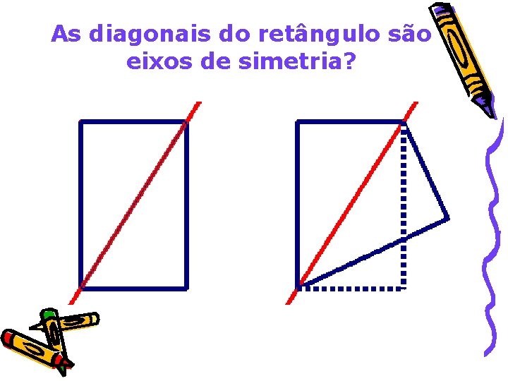 As diagonais do retângulo são eixos de simetria? 