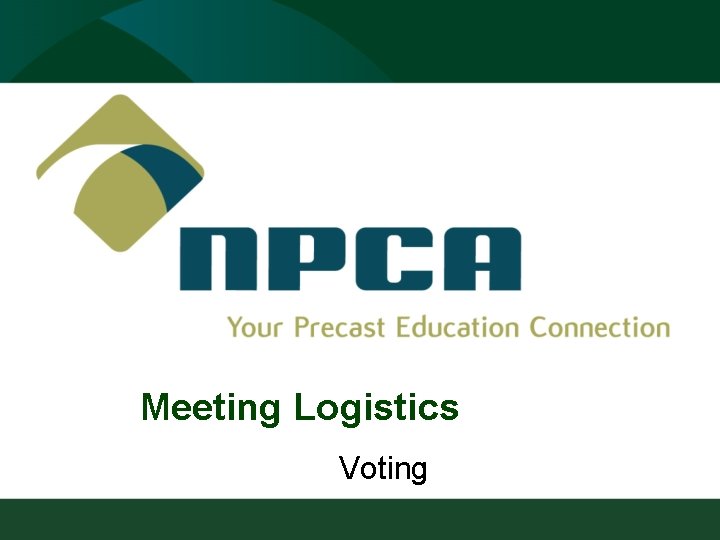 Meeting Logistics Voting 