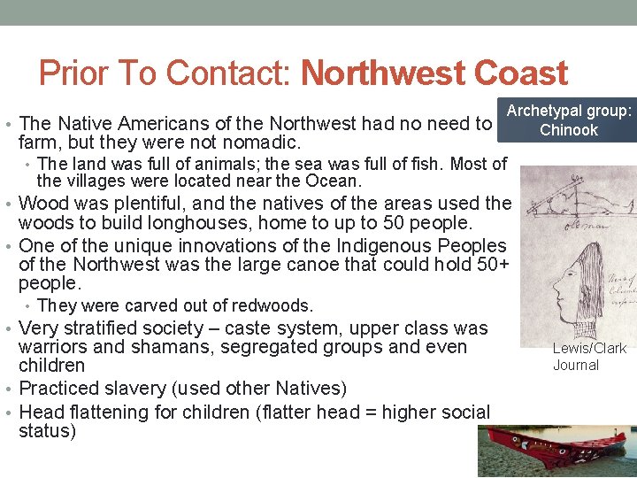 Prior To Contact: Northwest Coast • The Native Americans of the Northwest had no