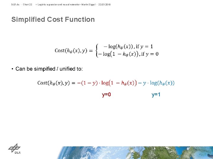 DLR. de • Chart 22 > Logistic regression and neural networks> Martin Siggel •