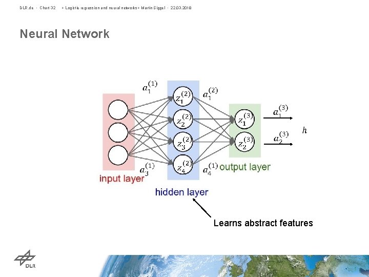 DLR. de • Chart 32 > Logistic regression and neural networks> Martin Siggel •