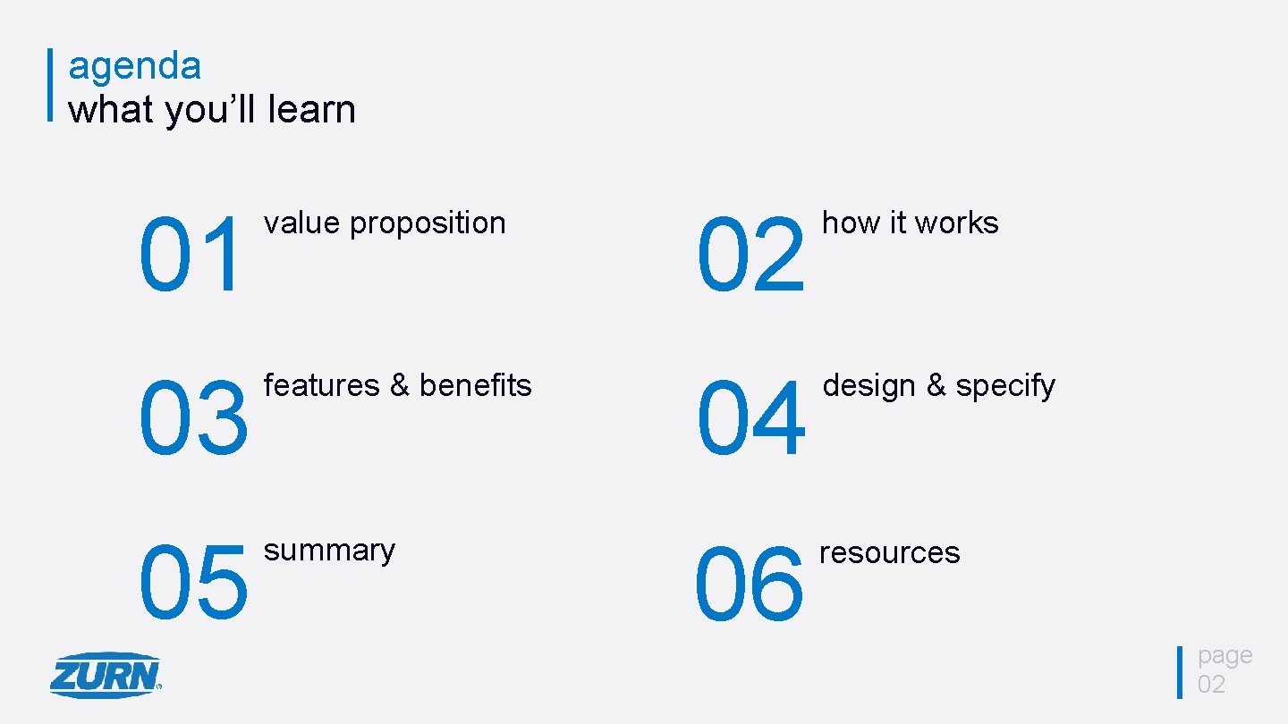 agenda what you’ll learn 01 value proposition 02 how it works 03 features &
