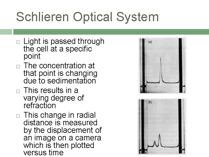 Schlieren Optical System Light is passed through the cell at a specific point The Schlieren Optical System Light is passed through the cell at a specific point The