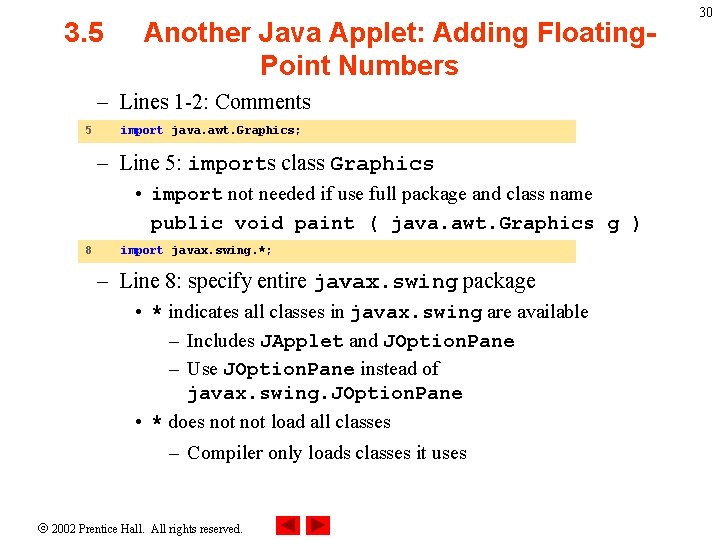 3. 5 Another Java Applet: Adding Floating. Point Numbers – Lines 1 -2: Comments