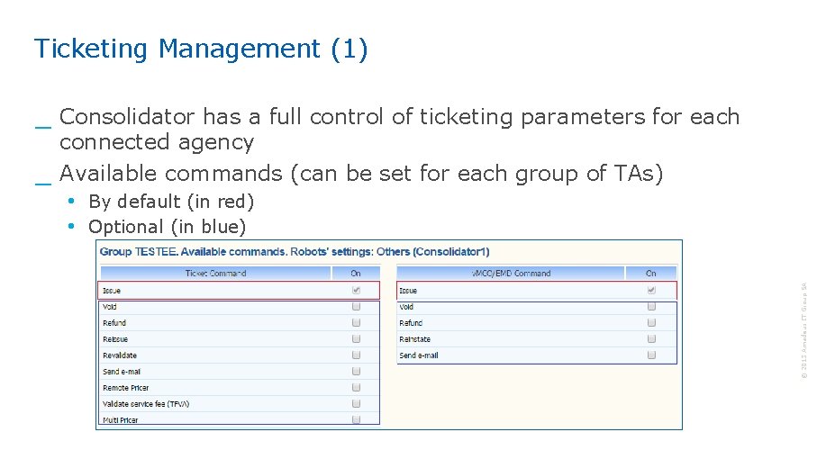 Ticketing Management (1) _ Consolidator has a full control of ticketing parameters for each