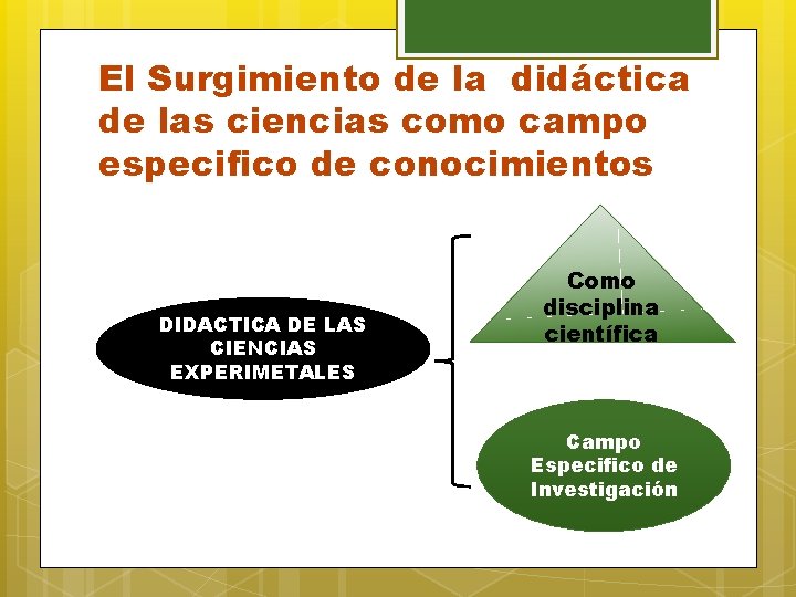 El Surgimiento de la didáctica de las ciencias como campo especifico de conocimientos DIDACTICA