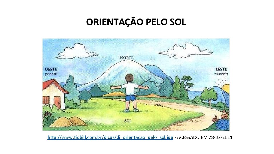ORIENTAÇÃO PELO SOL http: //www. tiobill. com. br/dicas/di_orientacao_pelo_sol. jpg - ACESSADO EM 28 -02