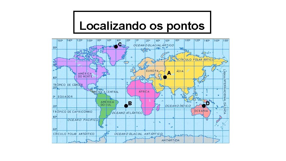 Localizando os pontos C A B D 