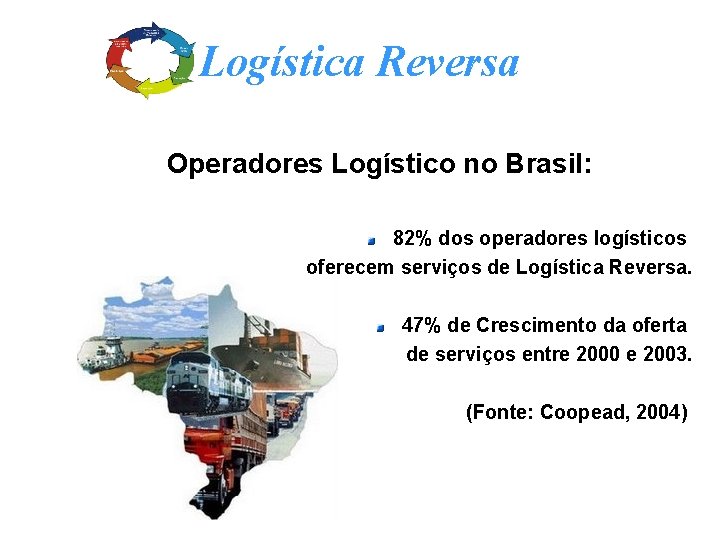 Logística Reversa Operadores Logístico no Brasil: 82% dos operadores logísticos oferecem serviços de Logística