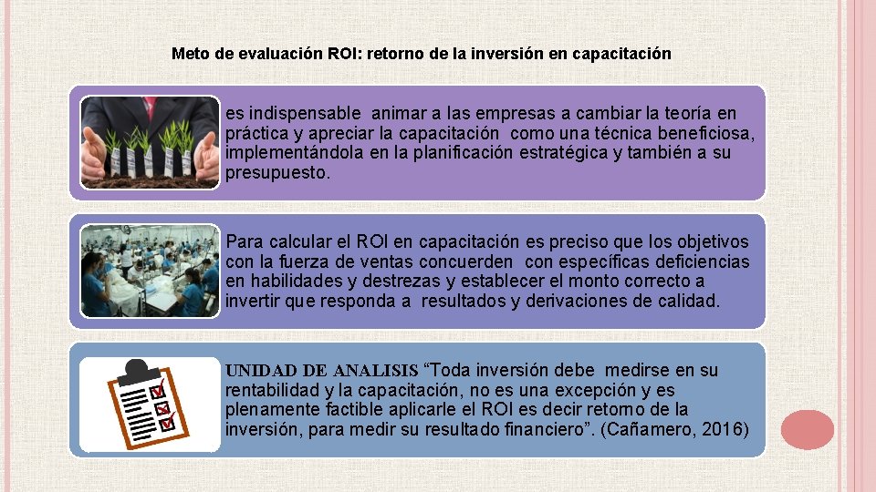 Meto de evaluación ROI: retorno de la inversión en capacitación es indispensable animar a