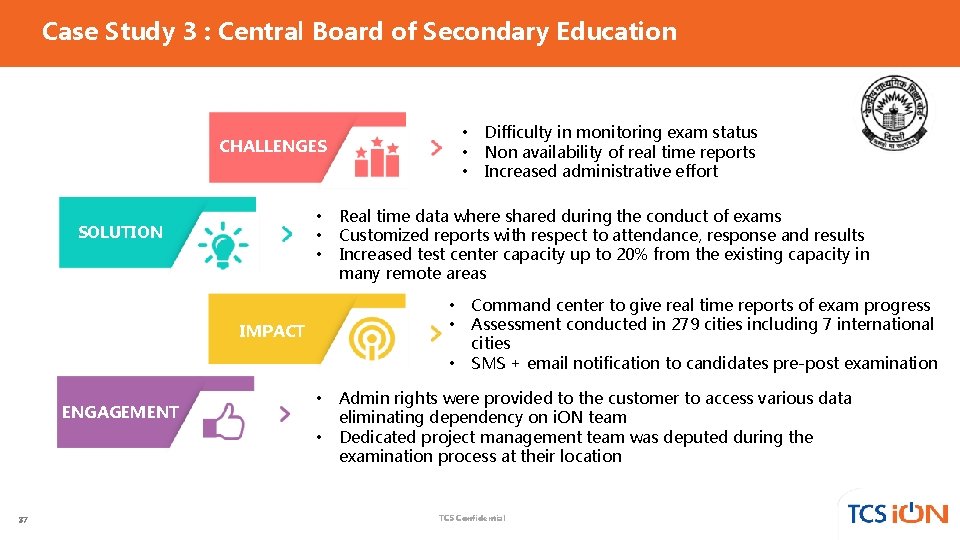 Case Study 3 : Central Board of Secondary Education • • • CHALLENGES • Case Study 3 : Central Board of Secondary Education • • • CHALLENGES •