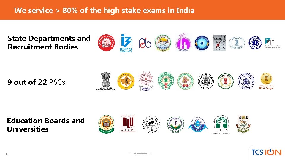 We service > 80% of the high stake exams in India State Departments and We service > 80% of the high stake exams in India State Departments and