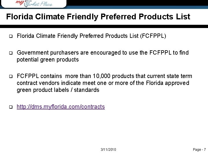 Florida Climate Friendly Preferred Products List q Florida Climate Friendly Preferred Products List (FCFPPL)