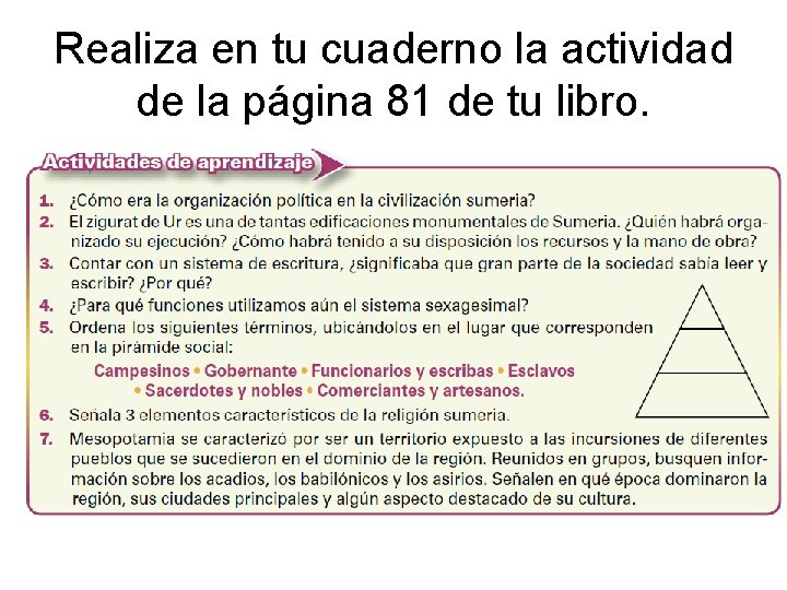 Realiza en tu cuaderno la actividad de la página 81 de tu libro. 