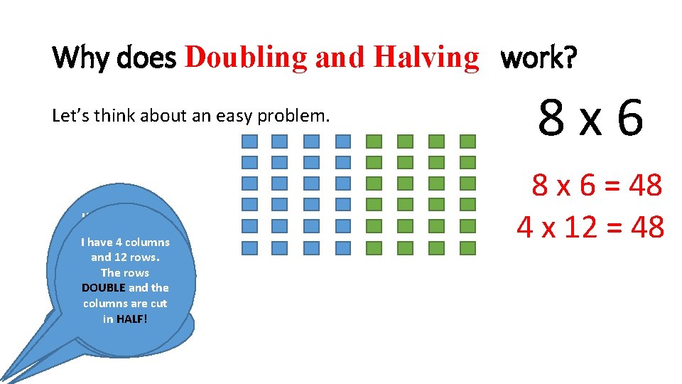 Why does Doubling and Halving work? Let’s think about an easy problem. If I