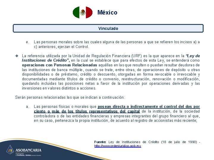 México Vinculado e. Las personas morales sobre las cuales alguna de las personas a