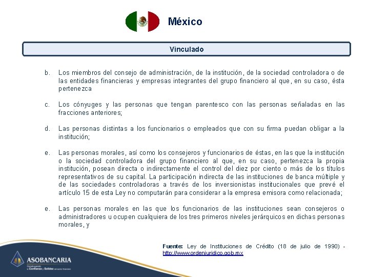 México Vinculado b. Los miembros del consejo de administración, de la institución, de la México Vinculado b. Los miembros del consejo de administración, de la institución, de la