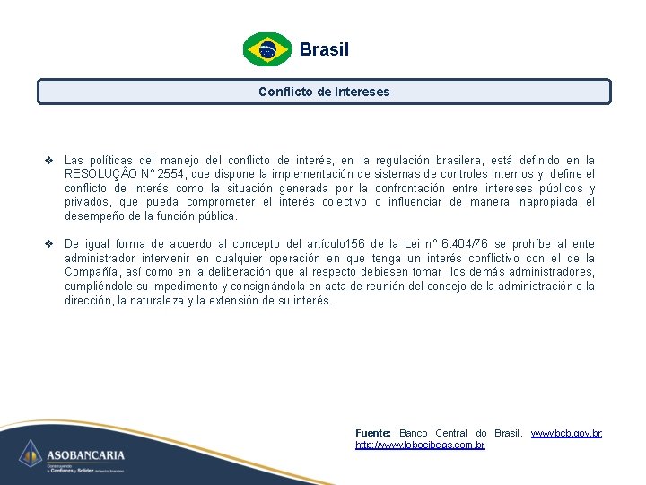 Brasil Conflicto de Intereses v Las políticas del manejo del conflicto de interés, en