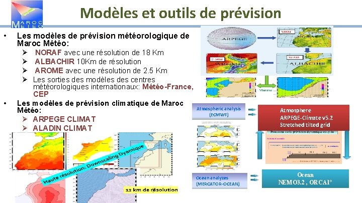 Modèles et outils de prévision • • Les modèles de prévision météorologique de Maroc