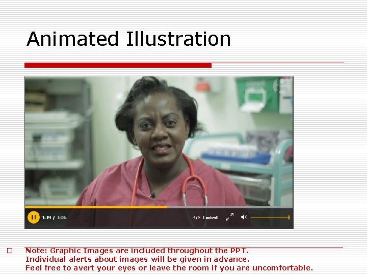 Animated Illustration o Note: Graphic Images are included throughout the PPT. Individual alerts about