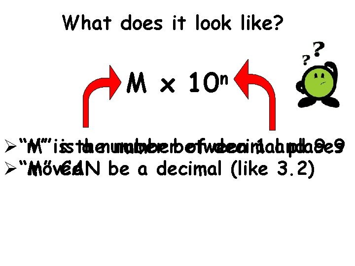 What does it look like? M x n 10 Ø“M” “n” isis the a