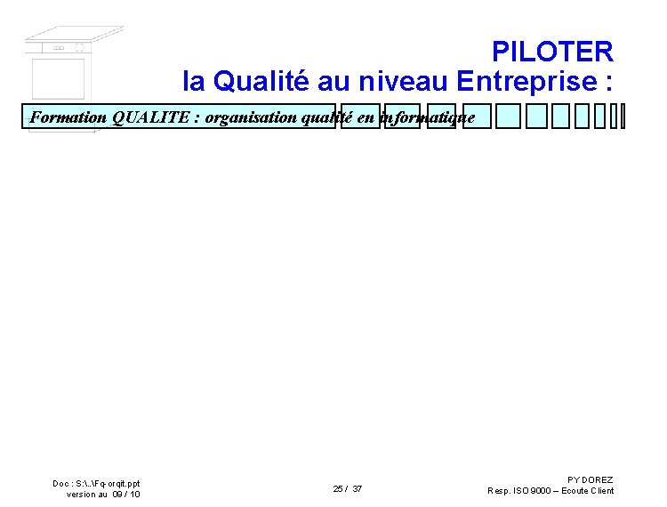 PILOTER la Qualité au niveau Entreprise : Formation QUALITE : organisation qualité en informatique