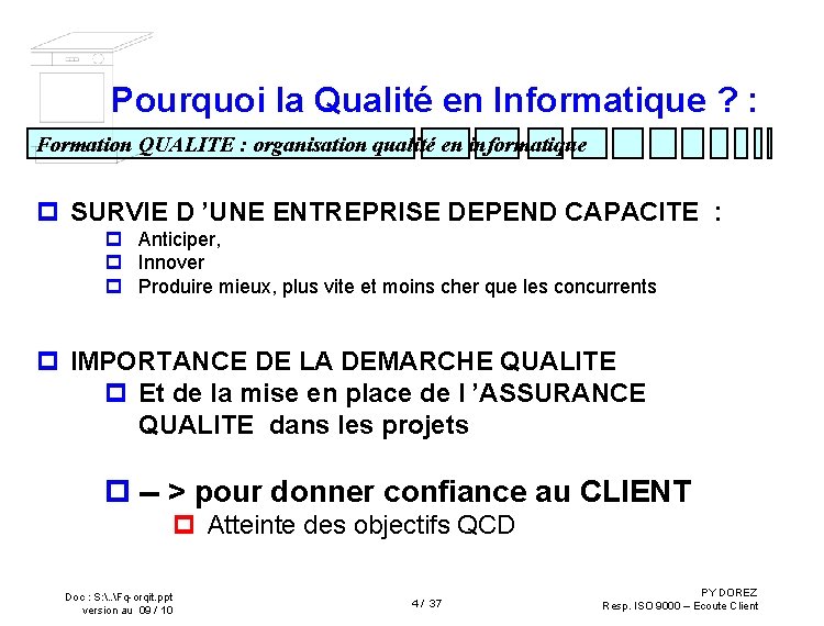 Pourquoi la Qualité en Informatique ? : Formation QUALITE : organisation qualité en informatique