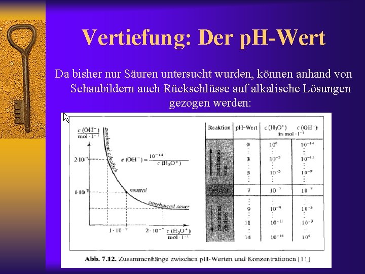 Vertiefung: Der p. H-Wert Da bisher nur Säuren untersucht wurden, können anhand von Schaubildern