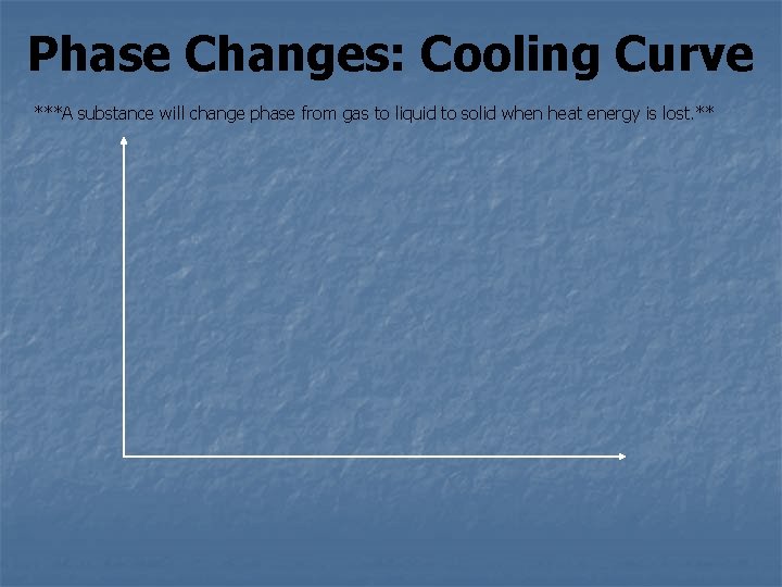 Phase Changes: Cooling Curve ***A substance will change phase from gas to liquid to