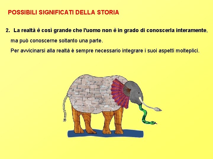 POSSIBILI SIGNIFICATI DELLA STORIA 2. La realtà è così grande che l'uomo non è