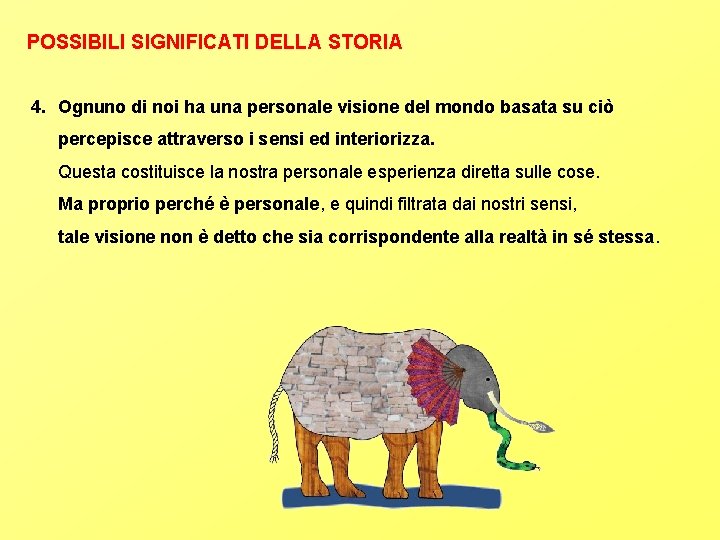 POSSIBILI SIGNIFICATI DELLA STORIA 4. Ognuno di noi ha una personale visione del mondo