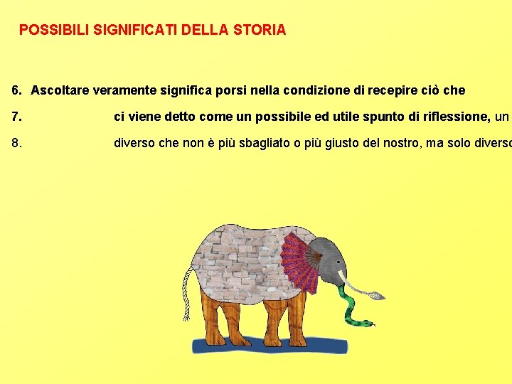 POSSIBILI SIGNIFICATI DELLA STORIA 6. Ascoltare veramente significa porsi nella condizione di recepire ciò