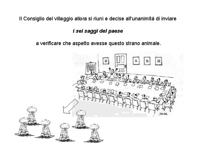 Il Consiglio del villaggio allora si riunì e decise all'unanimità di inviare i sei
