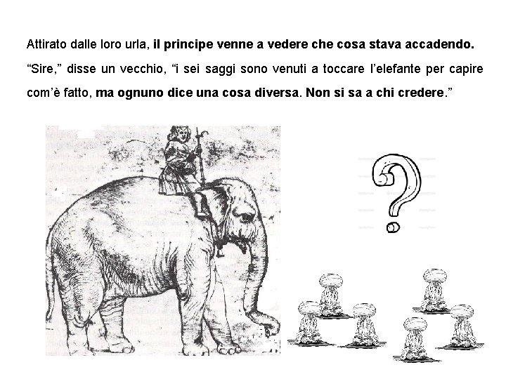 Attirato dalle loro urla, il principe venne a vedere che cosa stava accadendo. “Sire,