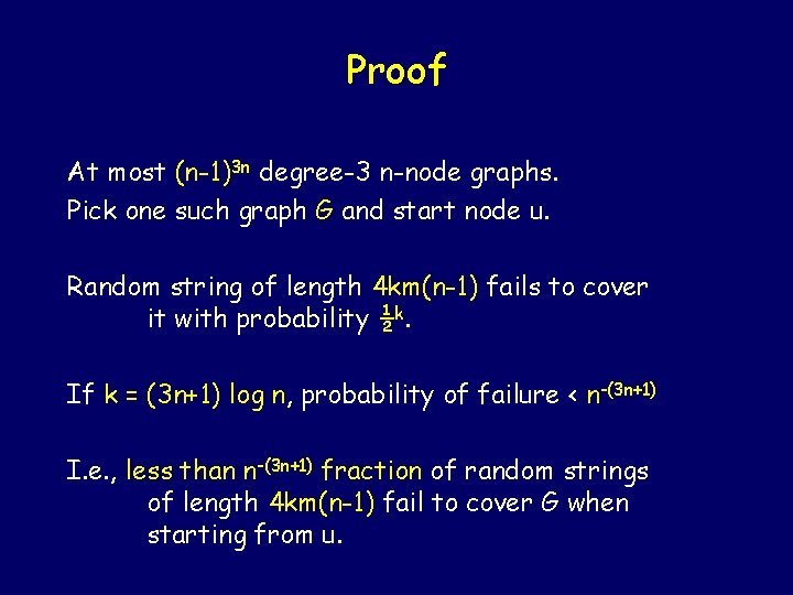 Proof At most (n-1)3 n degree-3 n-node graphs. Pick one such graph G and