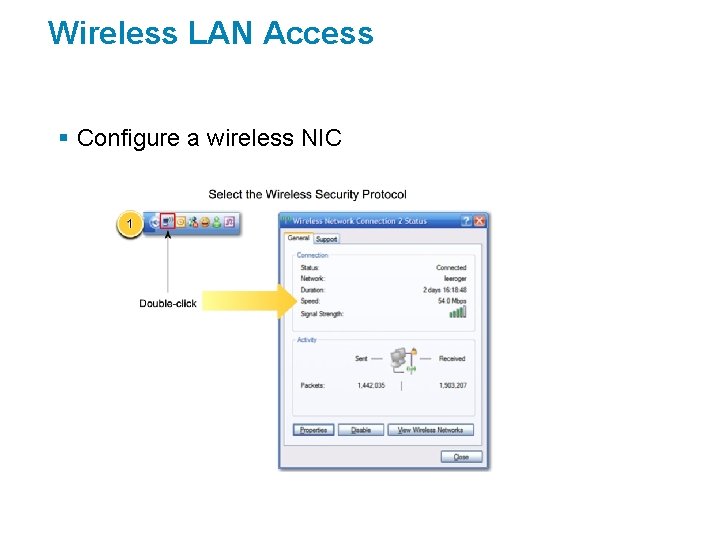 Wireless LAN Access § Configure a wireless NIC 