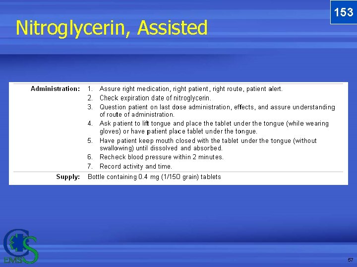 Nitroglycerin, Assisted 153 57 Nitroglycerin, Assisted 153 57