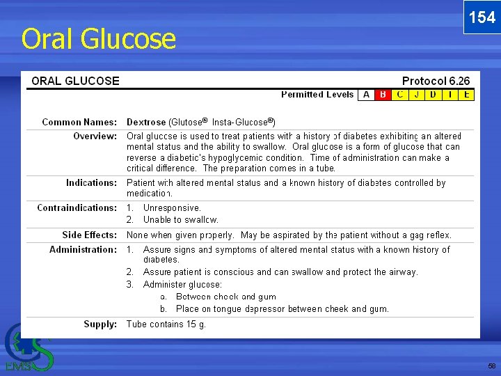 Oral Glucose 154 58 Oral Glucose 154 58