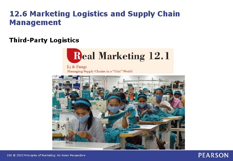 12. 6 Marketing Logistics and Supply Chain Management Third-Party Logistics 102 © 2012 Principles