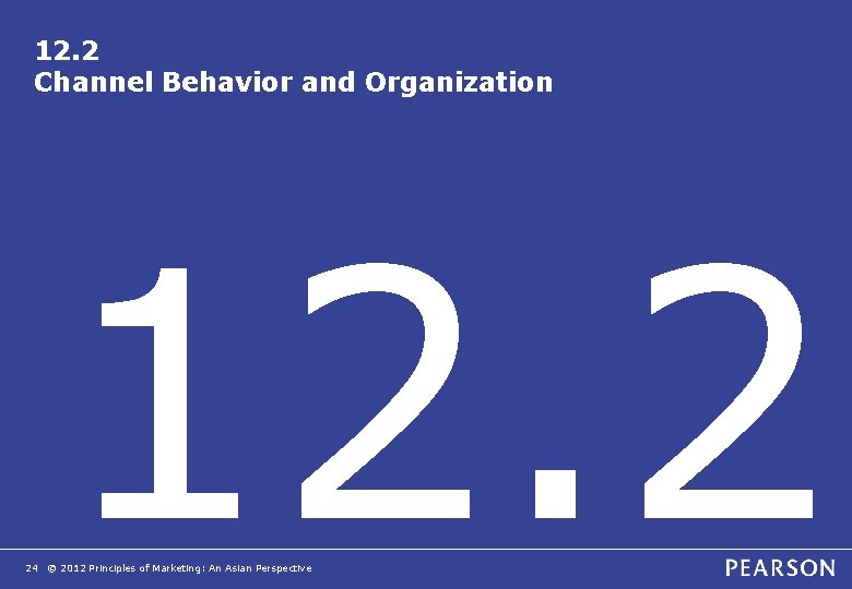 12. 2 Channel Behavior and Organization 12. 2 24 © 2012 Principles of Marketing: