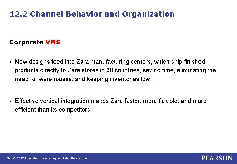 12. 2 Channel Behavior and Organization Corporate VMS • New designs feed into Zara