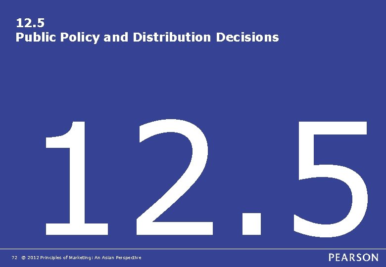 12. 5 Public Policy and Distribution Decisions 12. 5 72 © 2012 Principles of