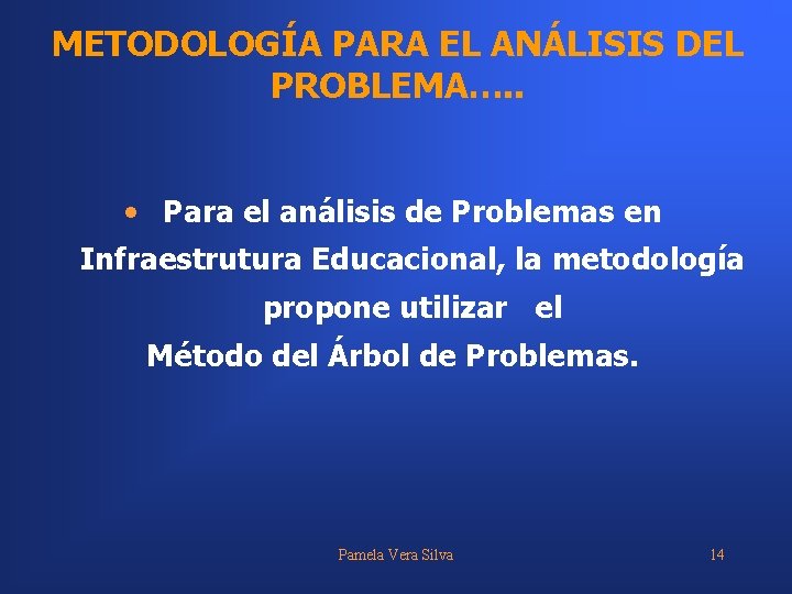 METODOLOGÍA PARA EL ANÁLISIS DEL PROBLEMA…. . • Para el análisis de Problemas en