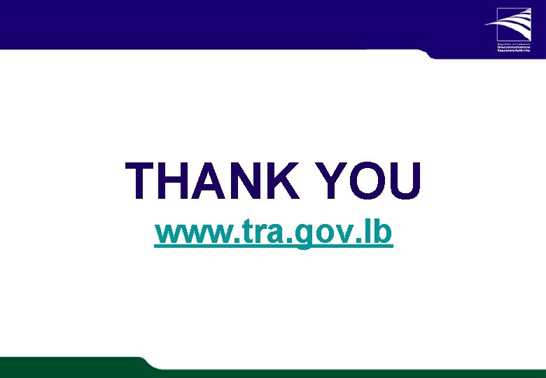 THANK YOU www. tra. gov. lb Confidential 1/20 