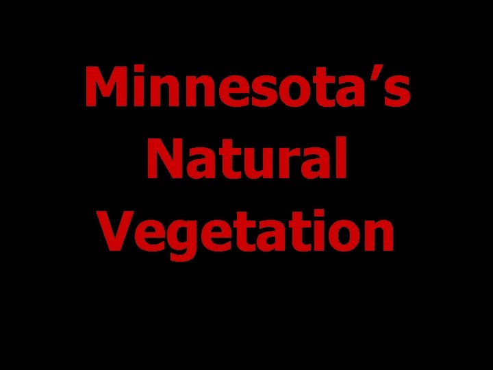 Minnesota’s Natural Vegetation 