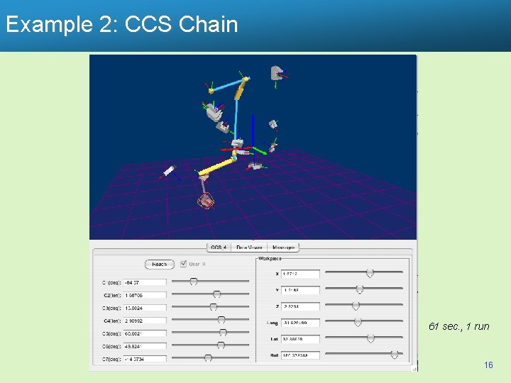 Example 2: CCS Chain 61 sec. , 1 run 16 