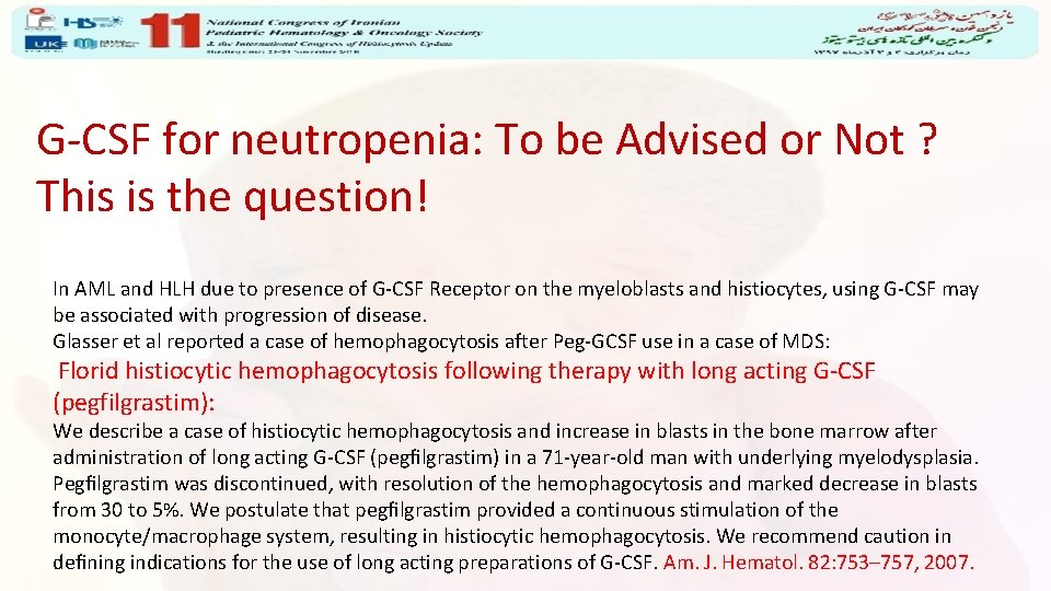 G-CSF for neutropenia: To be Advised or Not ? This is the question! In