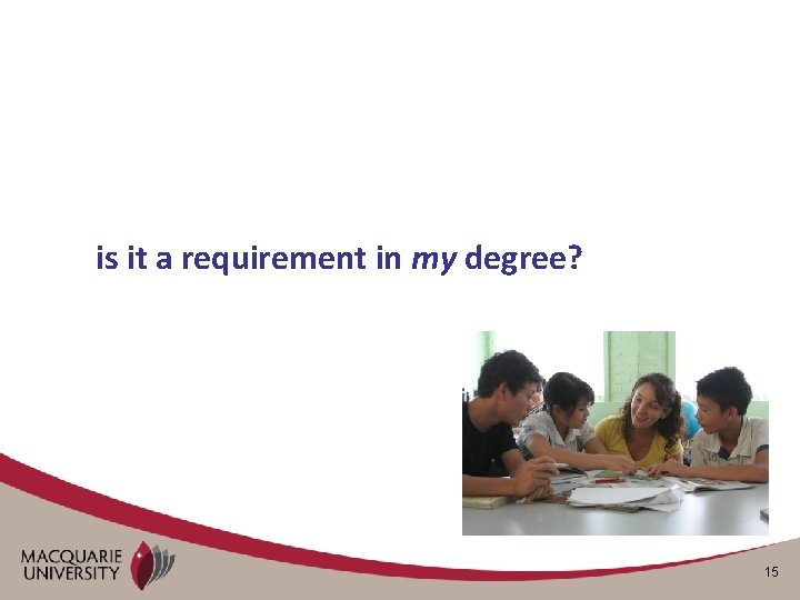 is it a requirement in my degree? 15 